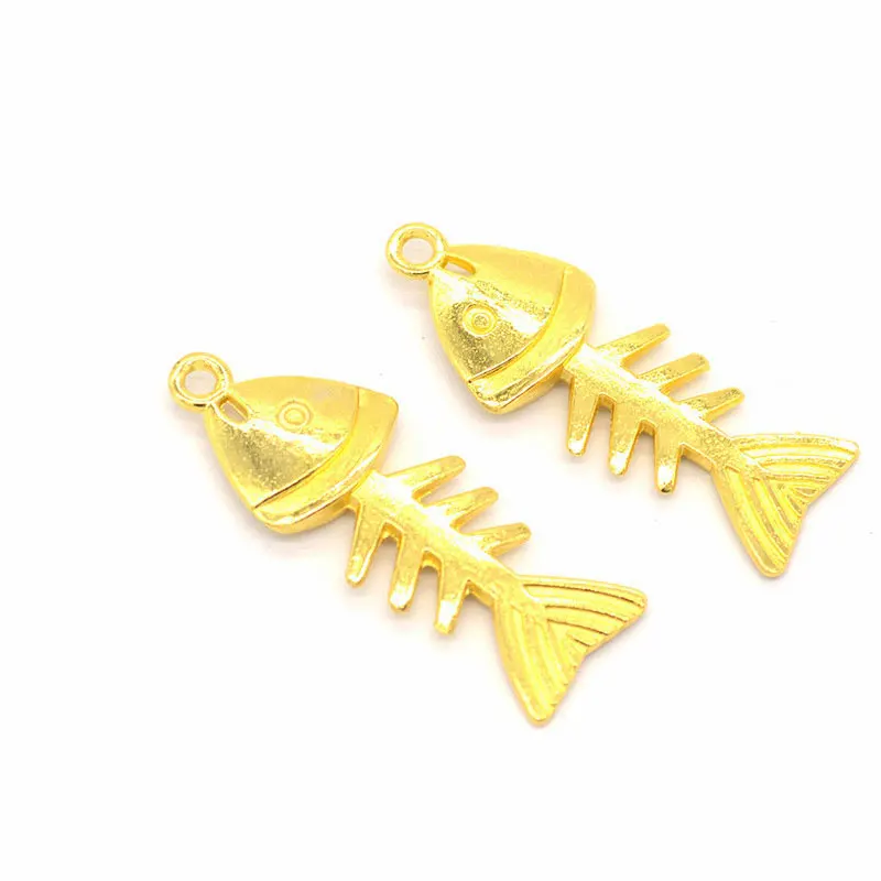 10 шт. модные подарки винтажные подвески из сплава с рыбьими костями сделай сам