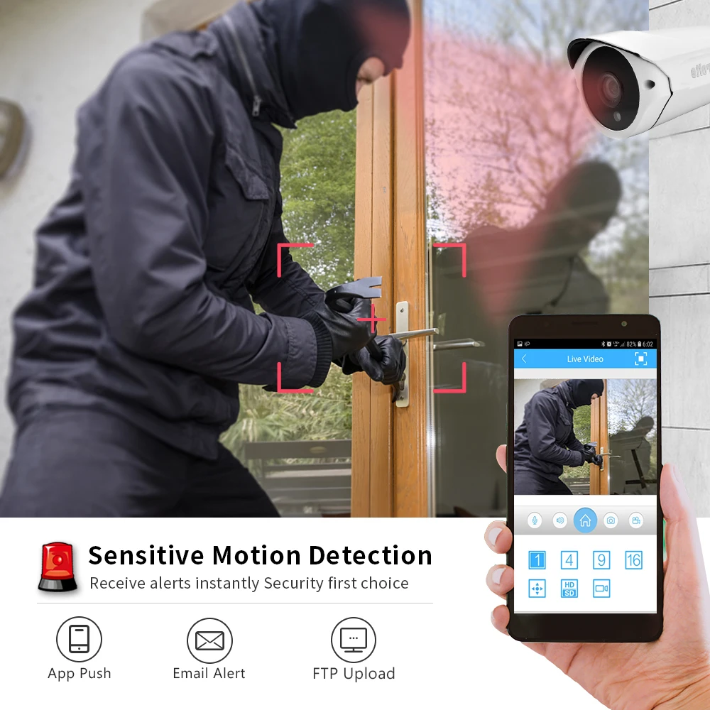 Hamrolte IP камера 5MP H.265 низкая камера для хранения на открытом воздухе IP67 Водонепроницаемый 20 м ИК расстояние Nigthvision Поддержка удаленного доступа Xmeye