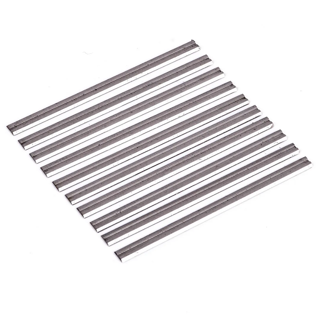 

10Pcs Reversible Carbide Planer Blades 82mm x 5.5mm For Soft Hard Woods Cutting Mayitr Woodworking Machinery Power Tool Parts
