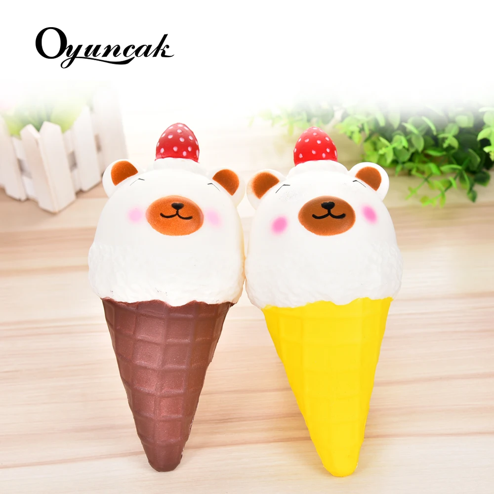 Oyuncak сжимаемые приколы розыгрышки мягкий клубничный Медведь Мороженое снятие