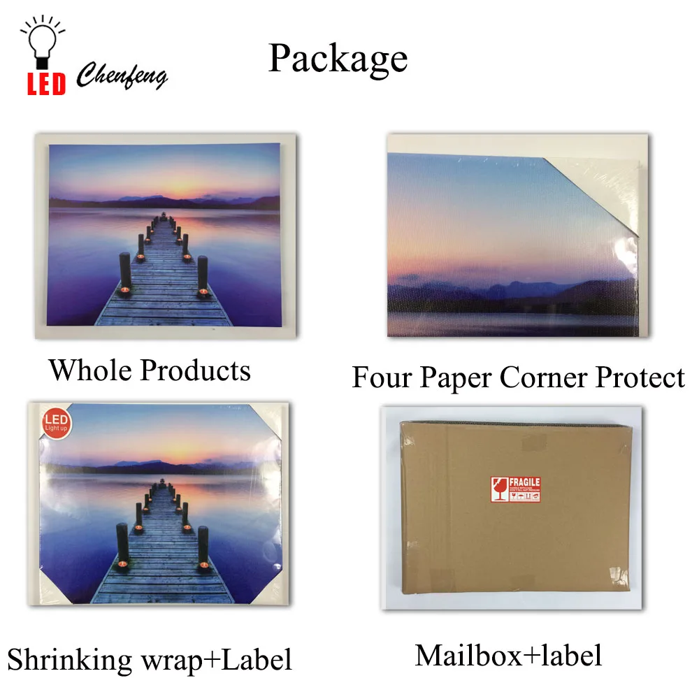 Освещенный светодиодный холст с принтом современный романтический городской