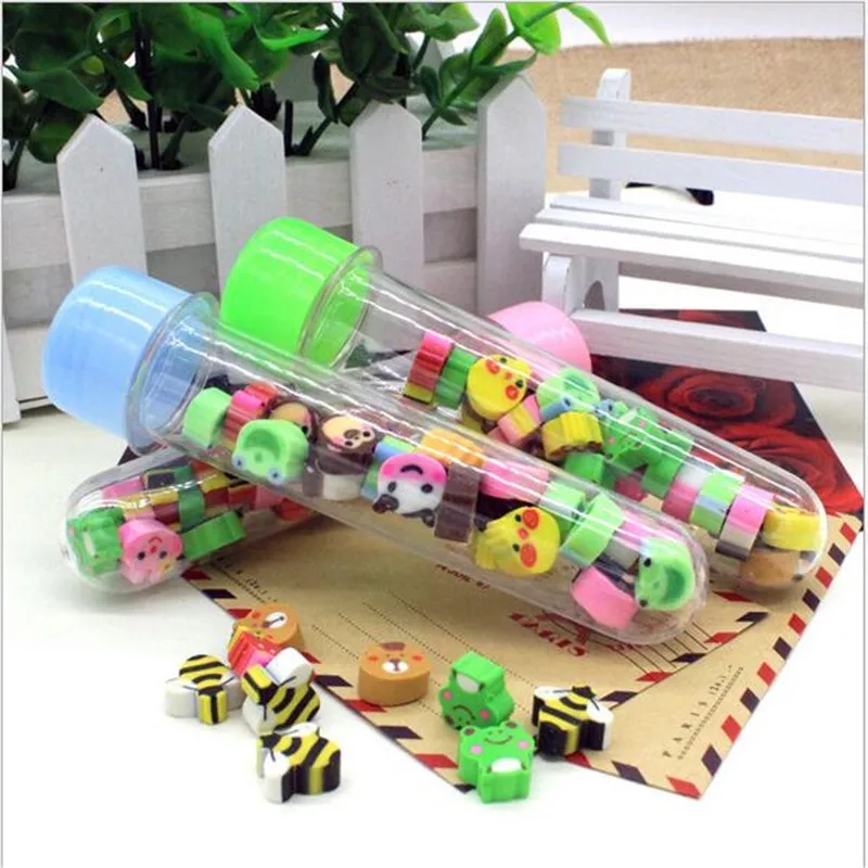 

YOUE SHONE 1pcs Drift Bottle Eraser Christmas / Animal Cartoon Small Particle Eraser Student Gift Children's Stationery