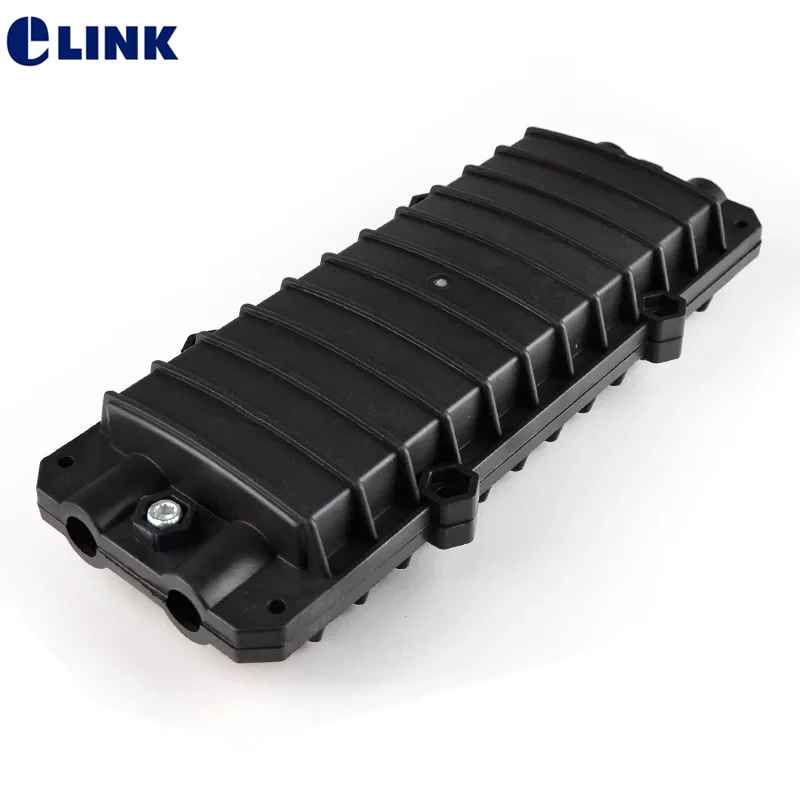12 core Fiber enclosure 2 IN 2 OUT Horizontal optical fibre splice box waterproof outdoor d type fusion tray box 32*13.7*6cm