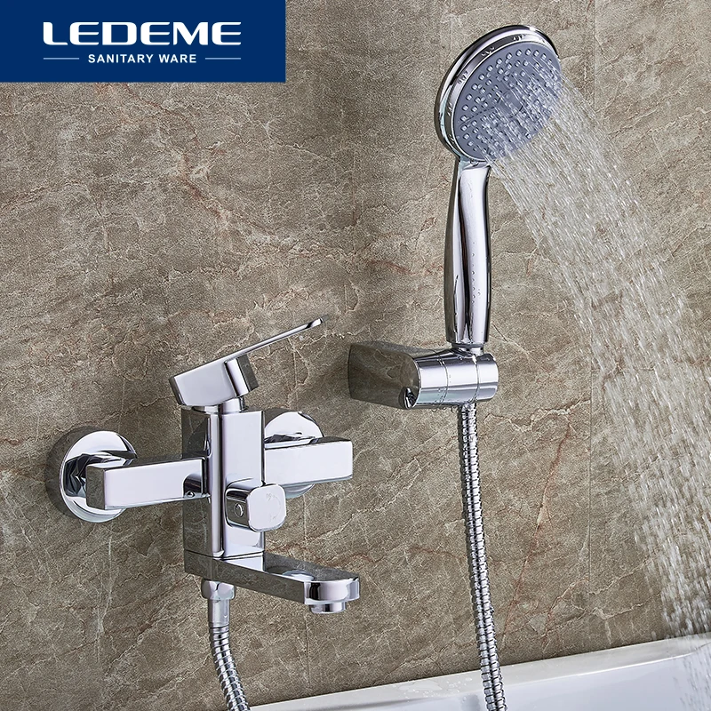 ledeme bathtub faucet hot and cold bath faucet bathroom faucet set bathroom mixer with hand spray shower head mixer taps l3233 free global shipping