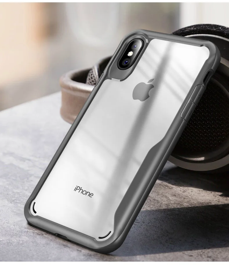 Противоударный защитный чехол для iPhone XR XS 8 7 Plus, прозрачный чехол из ТПУ для iPhone 6 6S Plus 5 XS Max, роскошный силиконовый чехол - Цвет: Серый