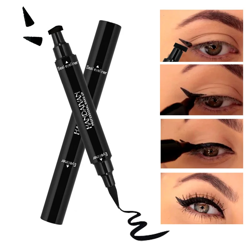 Channy черный двойной карандаш для глаз с мисс штамп печать Maquiagem водонепроницаемый