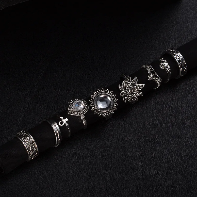 Ретро фолк-Пользовательские полый опал 9 набор колец для Для женщин вечерние