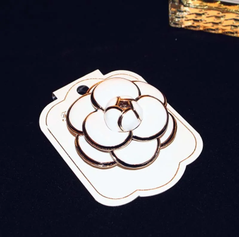 Роскошные эмалевые Броши CC в виде цветов камелии броши для женщин свитера платья