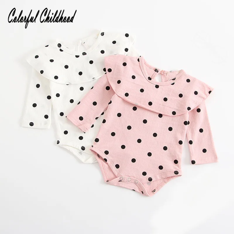 

Polka dot design long sleeve romper baby boy/girls jumpsuit cotton infant kids overalls children pajamas 0-24M