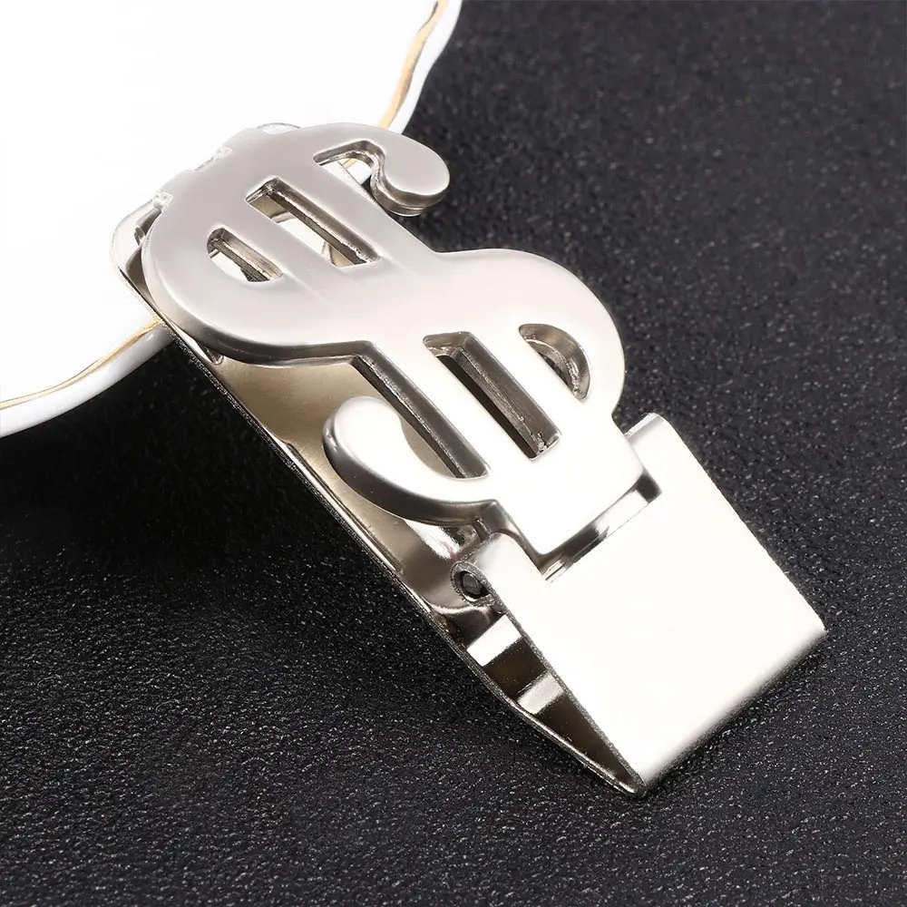 

Stainless Steel Metal Money Clip Dollar Design Fashion Simple Silver Dollar Cash Clamp Holder Wallet For Men Women