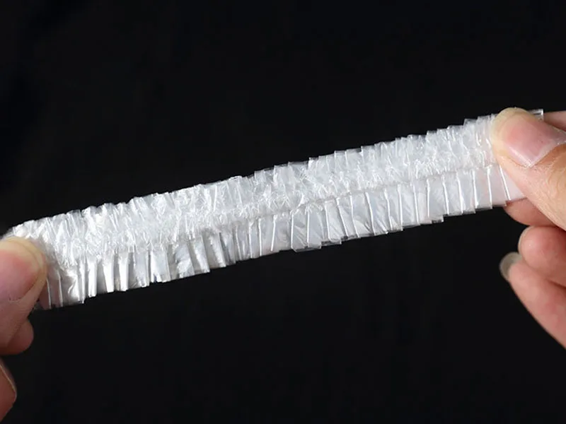 100Pcs One-off Disposable Hotel Shower Bathing Clear Hair Elastic Caps Hats Shower Bath Caps Hot Sale