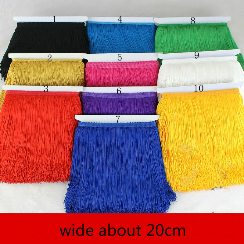 20 см Ширина полиэстер кисточка кружева бахрома отделка для DIY латинское платье 5