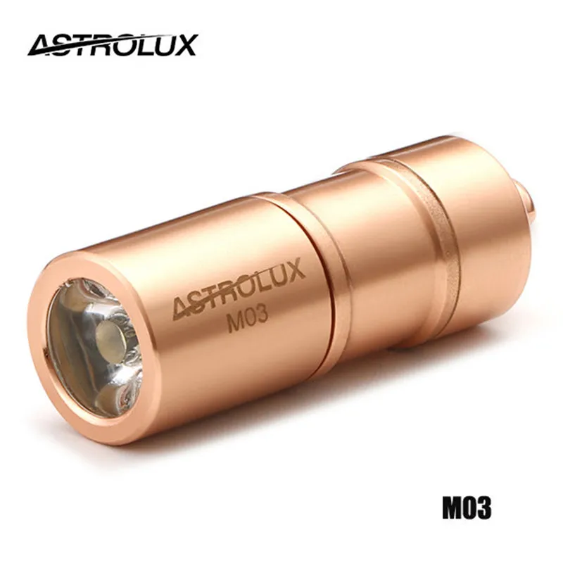 Светодиодный мини фонарик Astrolux M03 медный 100 лм 2 режима с зарядкой от USB 10180 фонарь