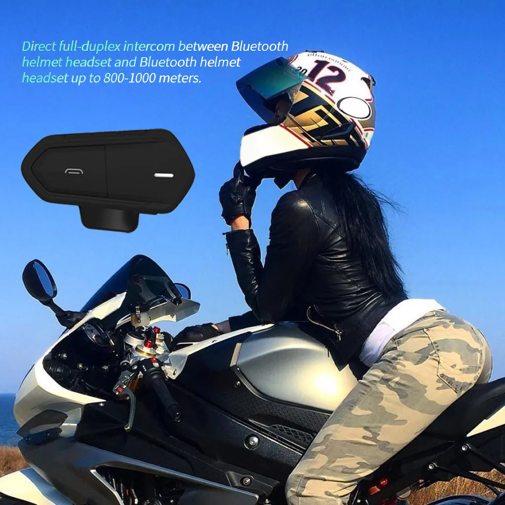 Новейшая bluetooth мотоциклетная Водонепроницаемая гарнитура беспроводная
