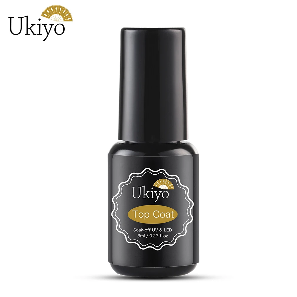 УФ Гель лак для ногтей Ukiyo 8 мл отмачиваемый верхний слой блестящая поверхность