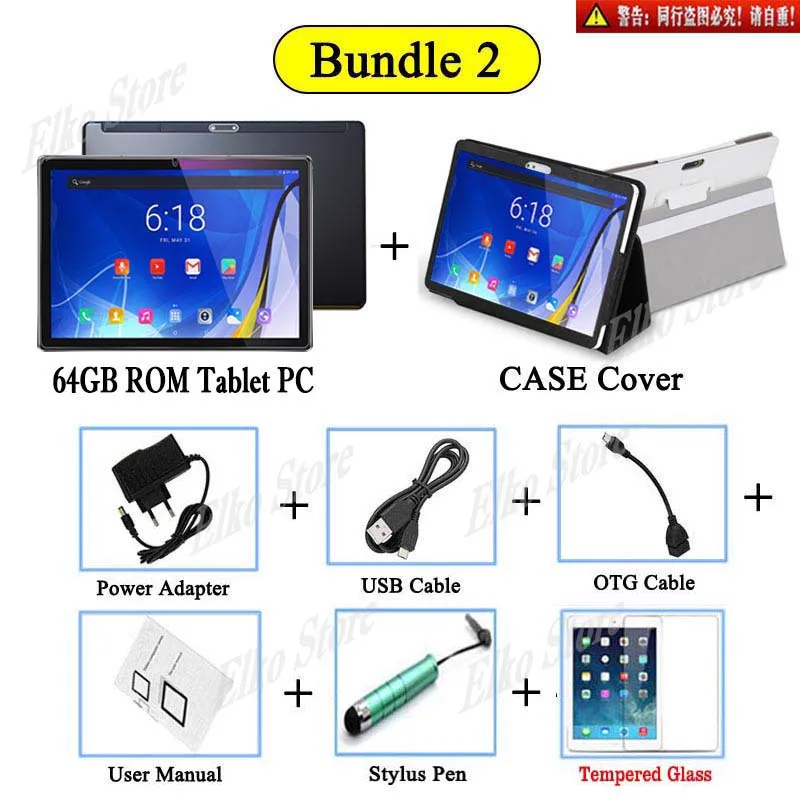 64G ROM Add Case New Google DHL Free 10 inch 2.5D Glass Tablet Android 8.1 Deca Core 4G LTE 6GB RAM 128GB ROM IPS 13MP Wifi A-GPS Tablet 10 10.1 - Комплект: 64G ROM Add Case