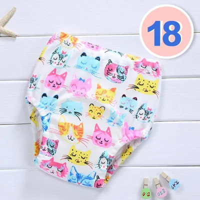 Reusable Baby Potty Training Pants Waterproof Infant Boys Girls Underwear Panties Cotton Washable Nappies Cloth Diapers - Цвет: 18