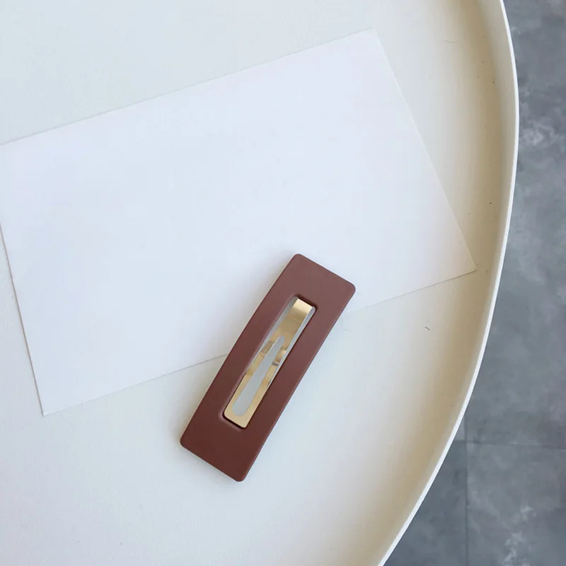 Square Coffee Аксессуары для волос акрил прямоугольные цвета скраб эллипс подарки корейский BB зажимы изящная бахрома 1 шт/2 шт карамельный цвет - Цвет: Square Coffee