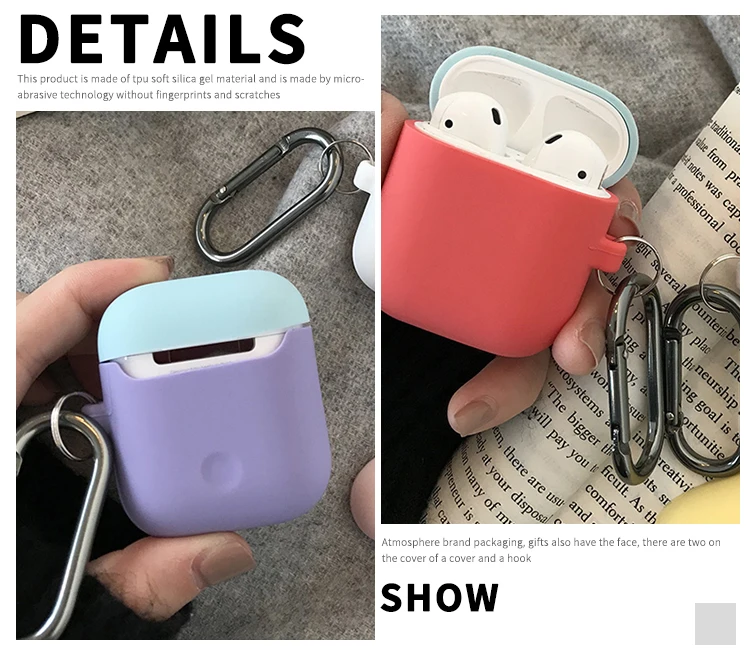 ТПУ Силиконовые Bluetooth беспроводные наушники чехол для Airpods защитный чехол Аксессуары для кожи для Apple Airpods зарядная коробка