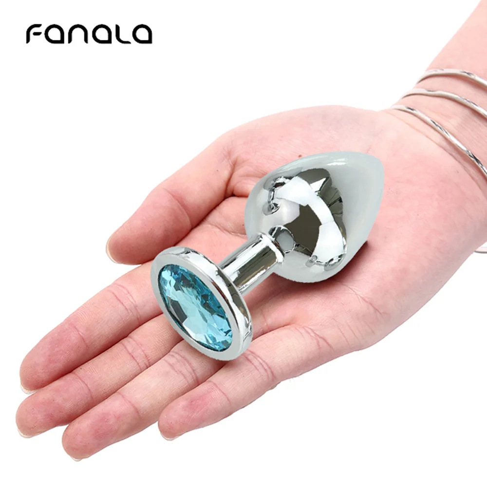 FanaLa Small Size Metal Anal Plug Stainless Steel Butt Jewelled Booty Bead Diamond Sex Toys for Women Men Gay Couple Dildo | Красота и