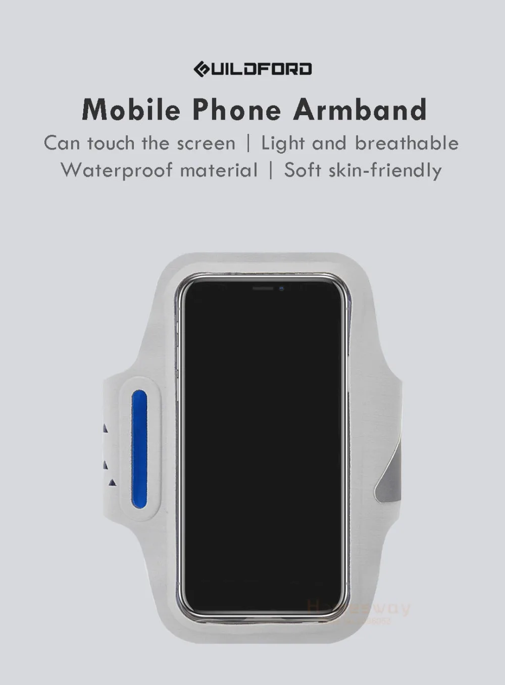 Xiaomi GuildFord спортивный нарукавный Чехол сенсорный экран водонепроницаемый чехол для телефона для бега спортивный пояс сумка для мобильного телефона