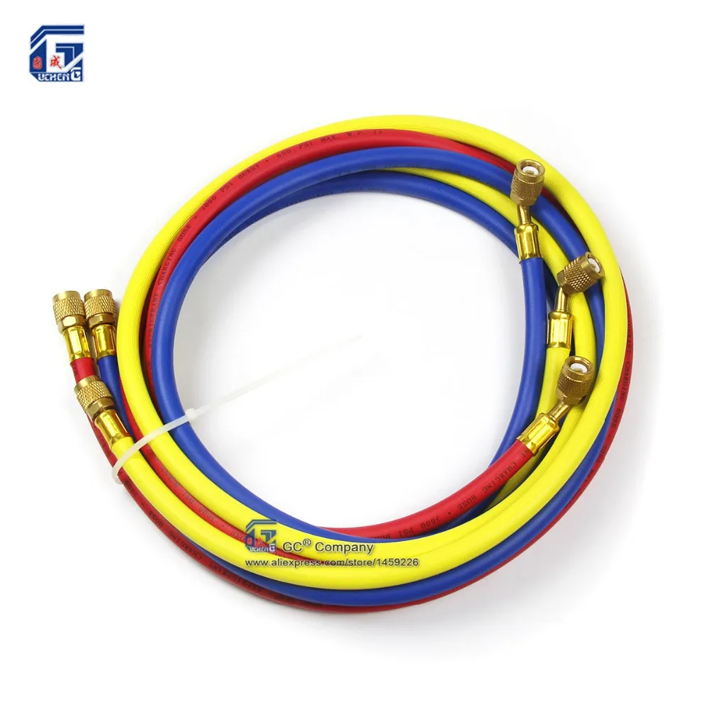 72 ''(1 8 метра) 1/4'' хладагент зарядный шланг три цвета R12 R22 R134a R502 404A для