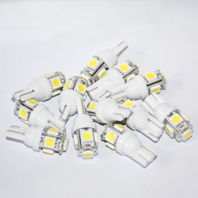 25 шт./лот ВОДИТЬ Автомобиль AC/DC 12v лампада огни T10 5050 5SMD супер белый w5w стоянки