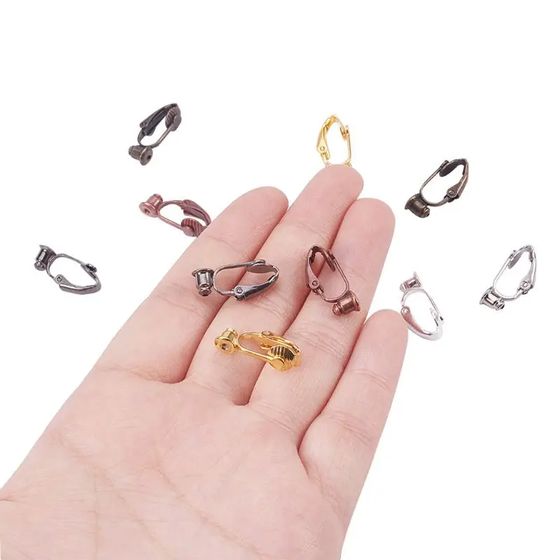 

36pcs/Box 6 Colors Brass Stud to Clip on Earring Converters for Non-Pierced Ears High Quality Copper Earring Converter