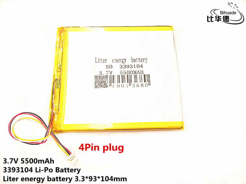 Литровая энергетическая батарея хорошее качество 4Pin разъем 3 7 в 5500 мАч 3393104 литий