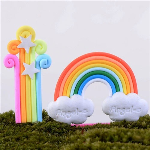 NEW 4Pcs Rainbow Terrarium Figurines Miniature Fairy Garden Miniatures Decoration Wholesale | Дом и сад