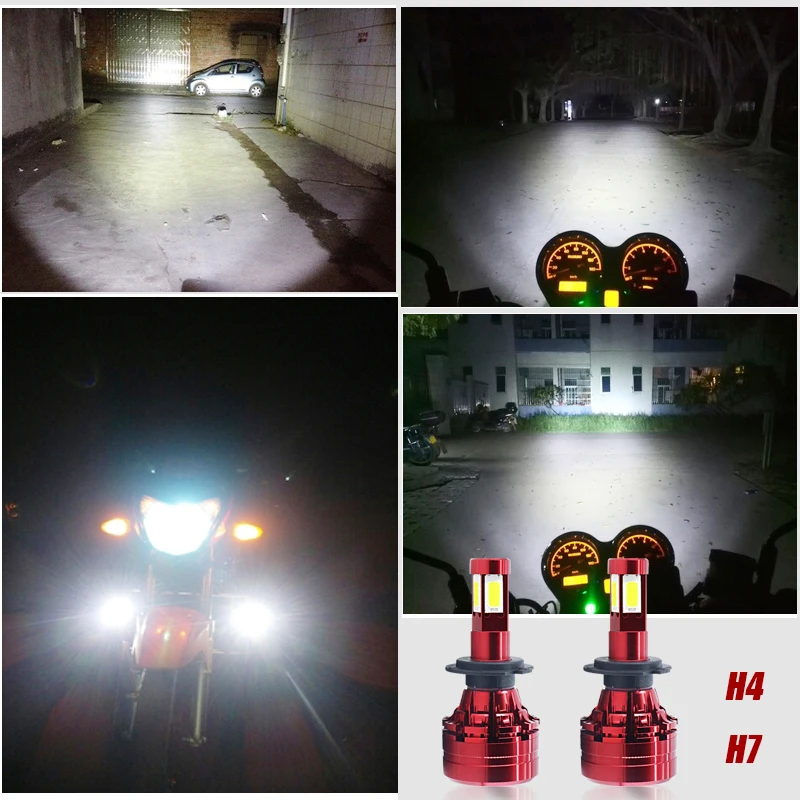 1X LED H4 HB3 H7 Moto rcycle головной светильник встроенный moto лампа Автомобильный Devil