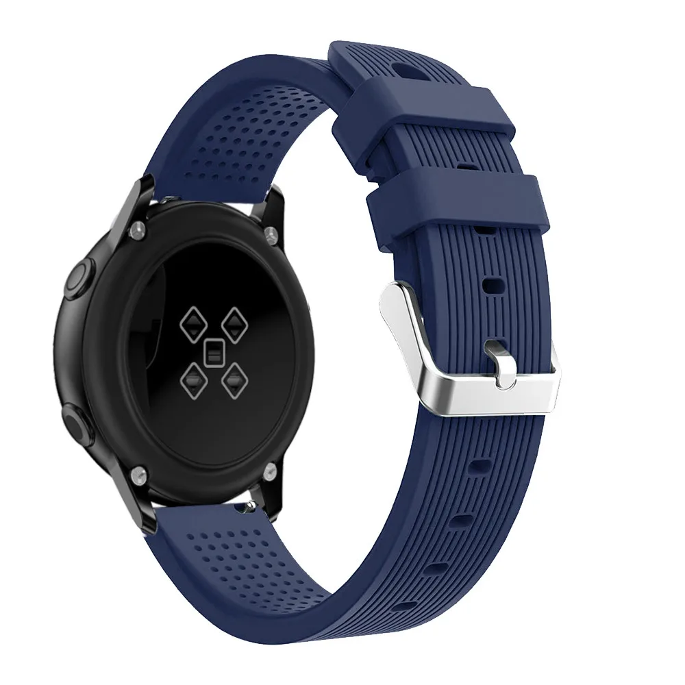 20 мм ремешок для часов силиконовый для samsung Galaxy Watch Active 42 мм gear s2 bip умный Браслет спортивный сменный Браслет ремешок для часов