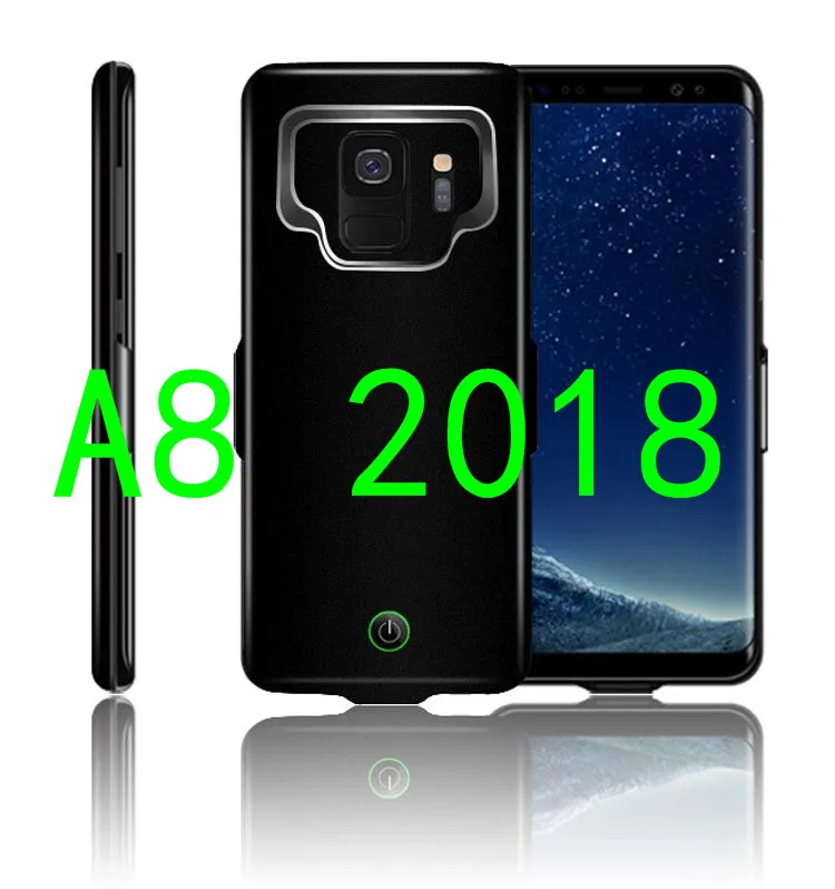 Чехол для зарядки аккумулятора для samsung Galaxy S8, S9 Plus, Note 9, A8 Plus,, чехол для зарядного устройства, запасная упаковка, внешний аккумулятор, чехол, Capa - Цвет: A8 2018-Black