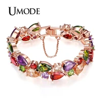 umode colorful luxury bracelets for women cubic zircon tennis bracelet bangles wedding jewelry gifts party accessories ub0171