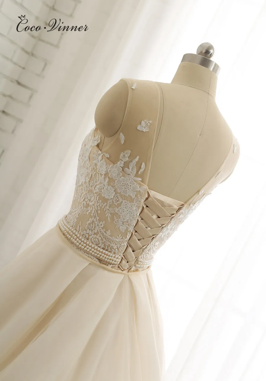 Свадебное платье в арабском стиле со съемным хвостом цвета шампанского vestido de novia