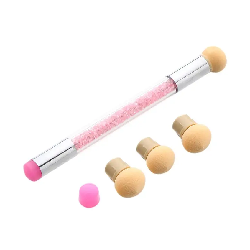 1 Набор сверкающая пудра для удаления градиентной ручки + 6 губчатых инструментов