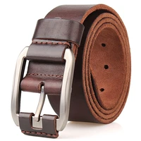 mens belt first layer leather belt pure leather belt fashion casual belt men brown color pin buckle jeans strap vintage cinto