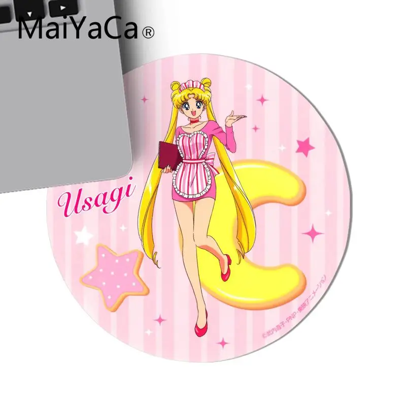 22x22cm Maiyaca Сейлор Мун девушки DIY дизайн игровой с узором круглый коврик для мыши игровая мышь подкладка для коврика для ПК ноутбук для геймеров Настольный коврик - Цвет: 22x22cm
