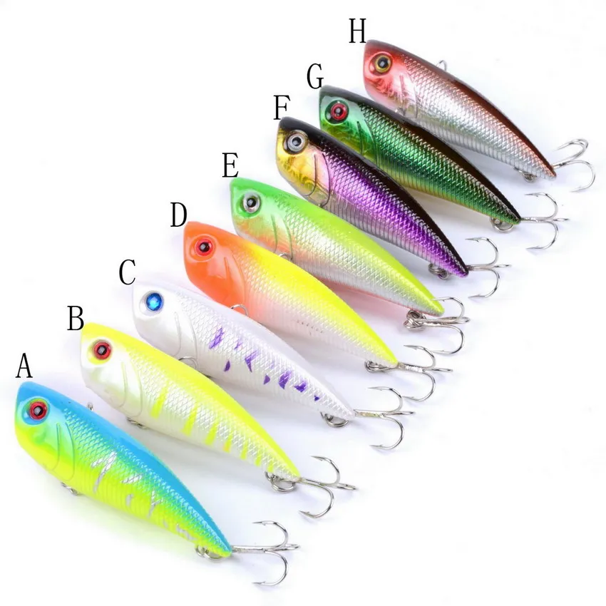 1 шт. рыболовные приманки 6 7 см 5 г Topwater Popper 8 цветов жесткая наживка снасти
