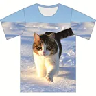 Летняя Детская футболка с принтом животных, футболки для мальчиков и девочек с изображением снежной кошки, цветной Галактики, пиццы, цветов, пуль, милого кота, собаки, детские футболки на день рождения