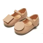 Туфли принцессы для девочек, Нескользящие, с геометрическим бантом, мягкая подошва из коровьей кожи, кроссовки для начинающих ходить детей