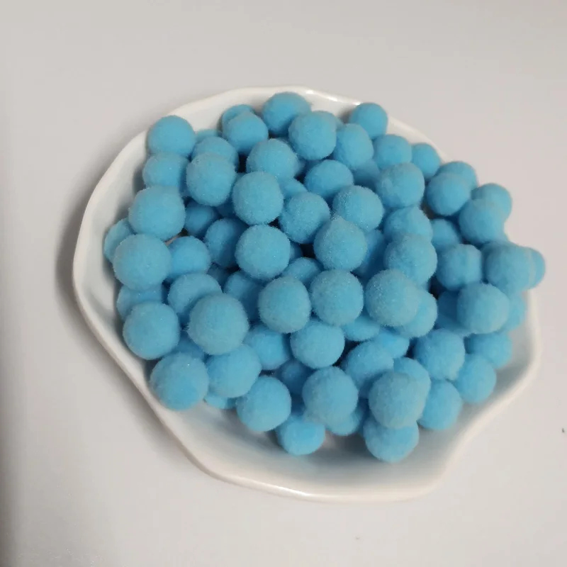 Blue 100 шт./пакет 10/15/20/25 мм Мини пышная Нижняя Pom Poms помпонами ручной работы для детей игрушки свадебный Декор DIY товары для шитья и рукоделия - Цвет: Blue