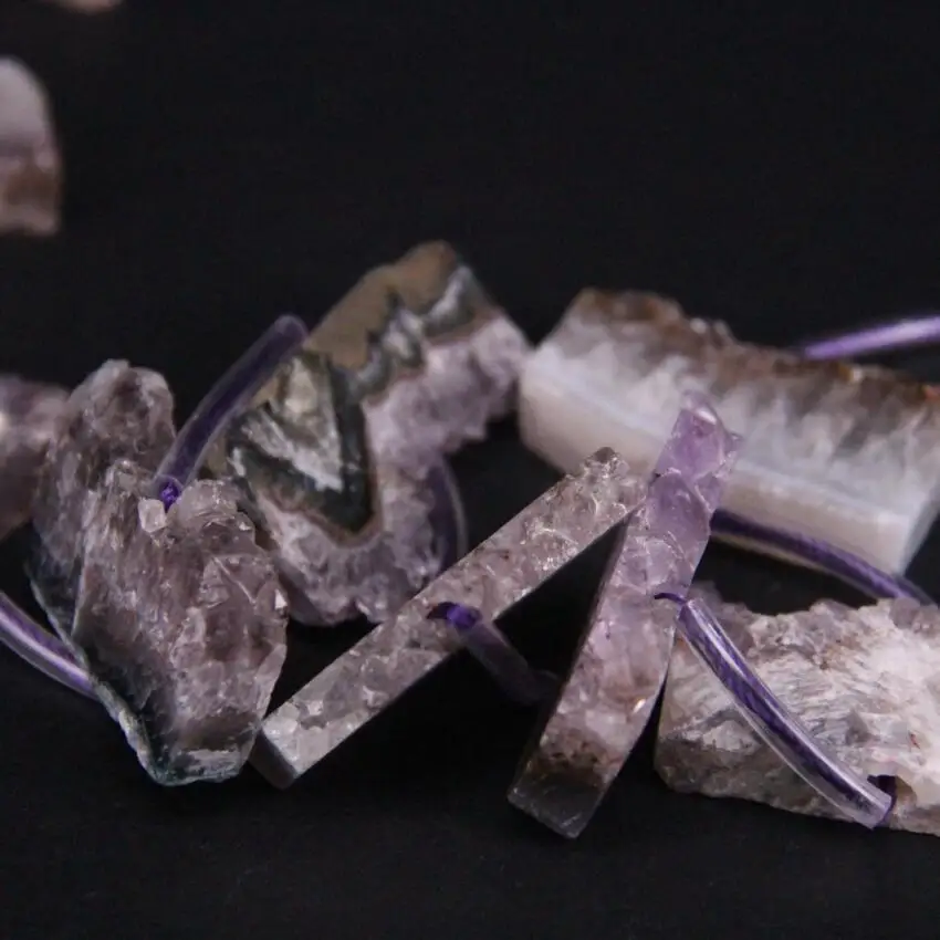 15 5 &quot/нитка натуральный аметист кварцевый Druzy плиты в произвольной форме