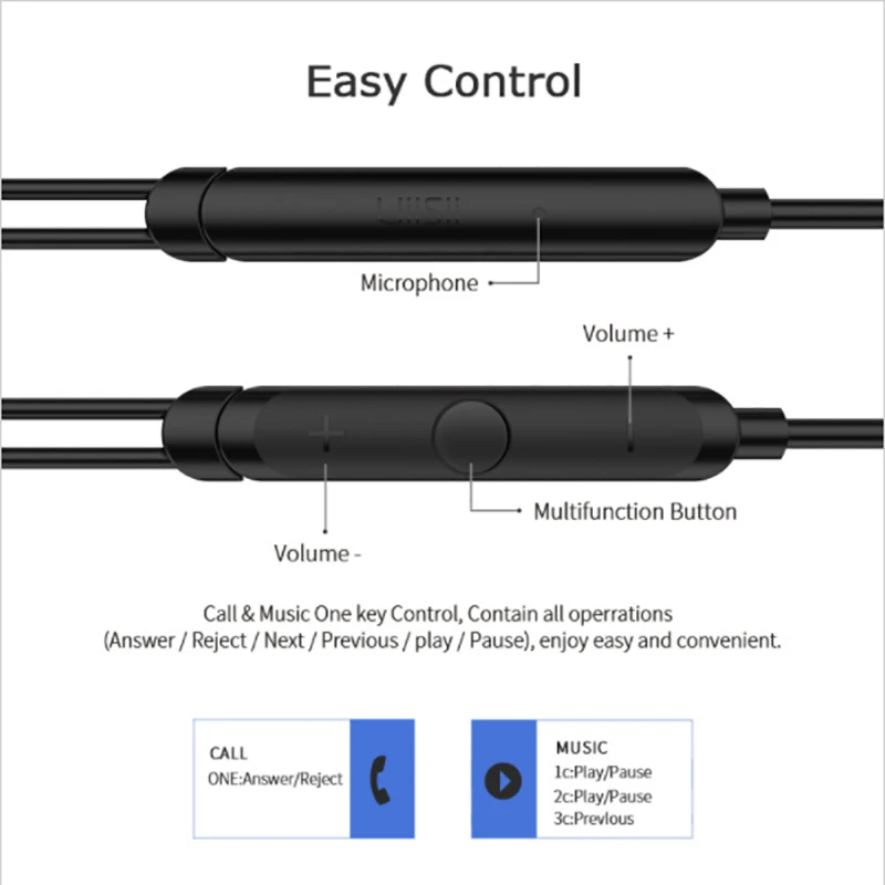 100% Оригинальные UiiSii Hi705 vogue стерео бас наушники Спорт HIFI In ear шумоизоляция 3 5 мм для