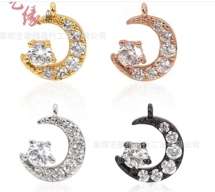 Одна штука популярный смешанный цвет медь mircon pave CZ moon diy ювелирные аксессуары mp005 |