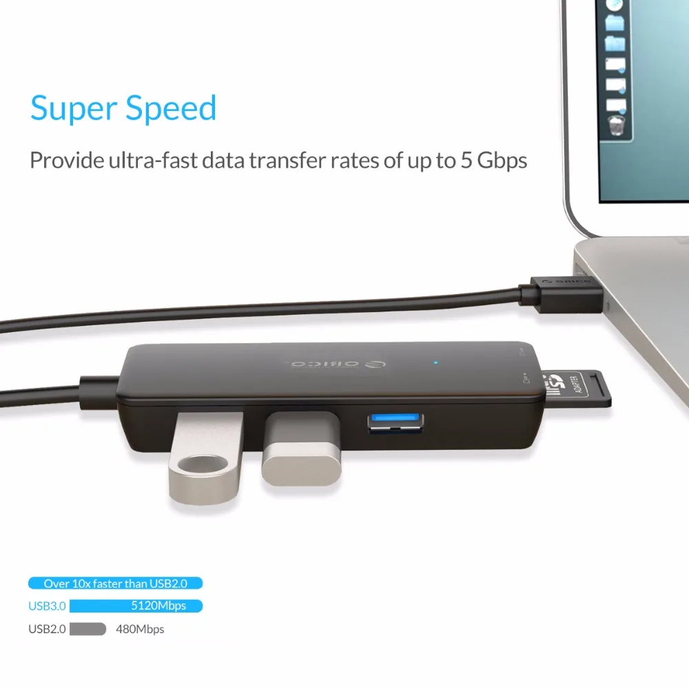 ORICO H3TS U3 Многофункциональный 3 порта USB 0 концентратор с SD/TF кард ридер карты памяти