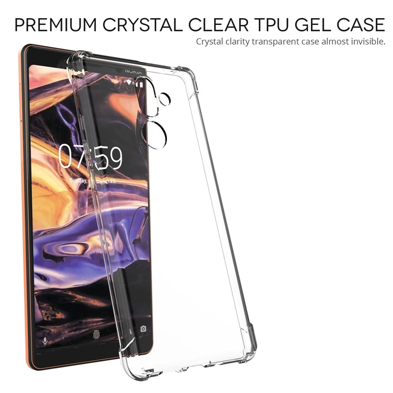 Clear Soft TPU Case for Nokia 2.2 2.1 2 7.1 3.1 5.1 Plus 7 8 Sirocco 6 2018 3 5 Shockproof Cover |