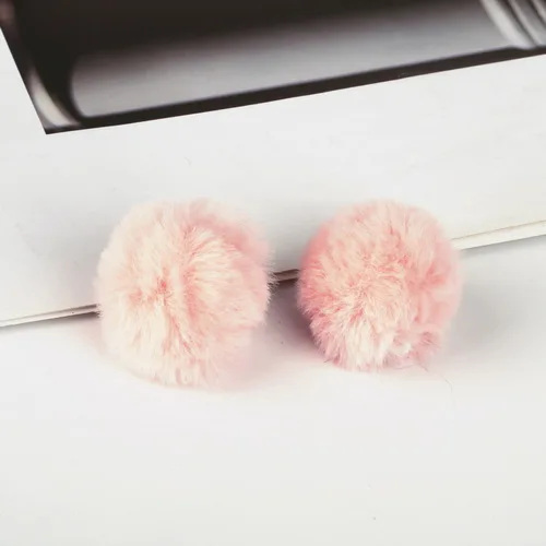 pink 18 шт./лот 4 см многоцветный пушистый симпатичный помпон Pom Porte Clef для женщин Сумка Подвески игрушки прекрасный меховой шар помпон для ключей материал - Цвет: pink