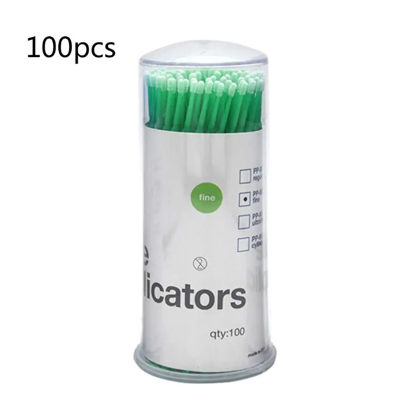 100 шт./лот Микро Кисти для наращивания ресниц макияж клей кисти одноразовые