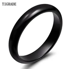 Tigrade 4 мм черное керамическое кольцо для мужчин Обручение обручальные кольца подходит Для мужчин Для женщин, ювелирное изделие для пары, Bague Homme винтажный, с серебряным покрытием